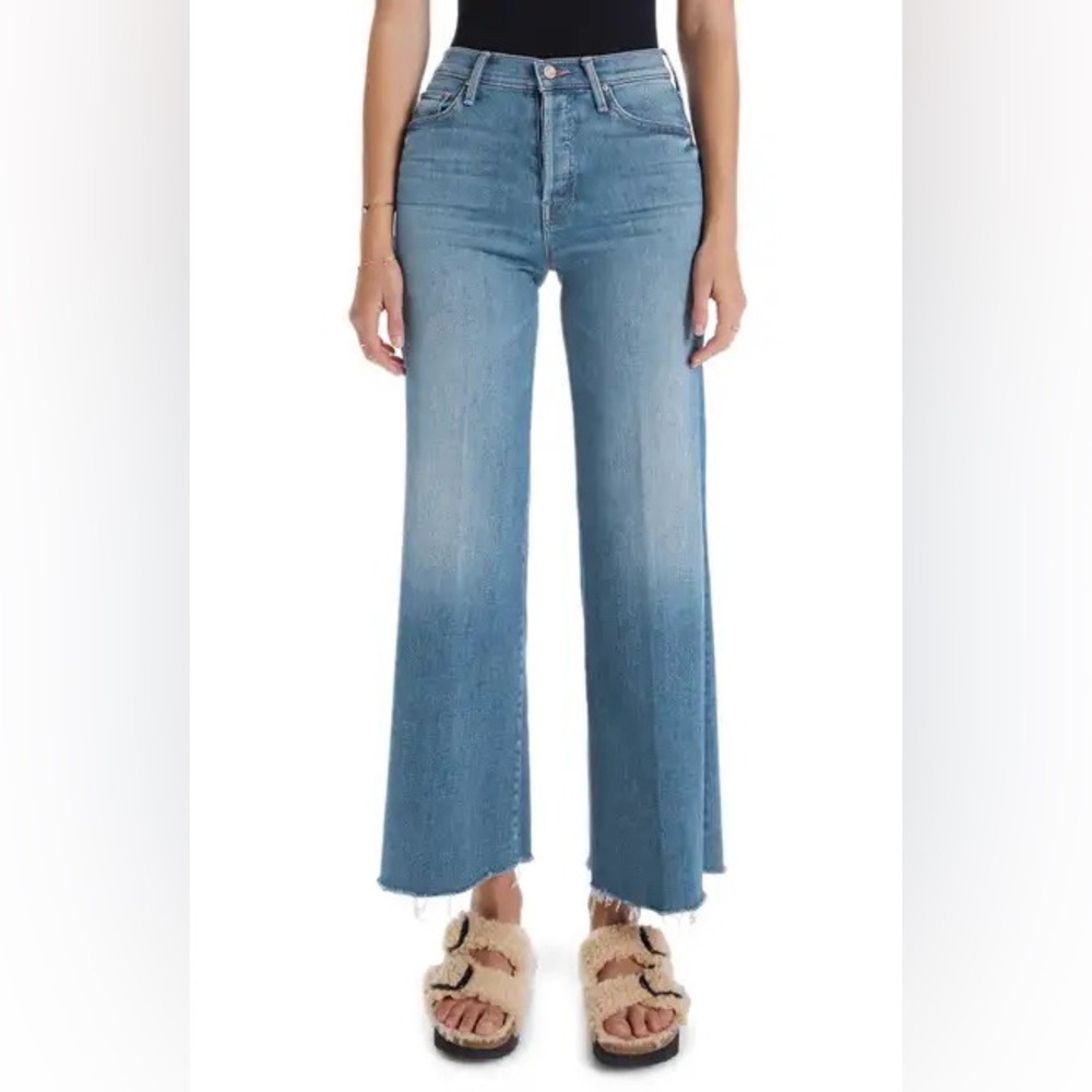 MOTHER The Tomcat Roller Frayed Hem Wide Leg Jeans